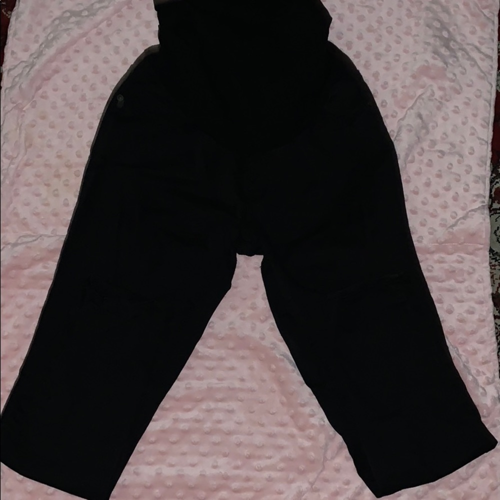 Dark navy blue maternity pants.